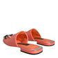 Dolce & Gabbana Pink Salmon Leather Flat Slides Sandals Shoes