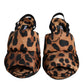 Dolce & Gabbana Brown Leopard Keira Slingback Sandals Shoes