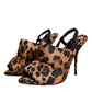 Dolce & Gabbana Brown Leopard Keira Slingback Sandals Shoes