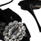 Dolce & Gabbana Black Crystal Ankle Strap Sandals Shoes