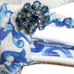 Dolce & Gabbana White Blue Majolica Print Ankle Strap Sandals Shoes