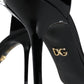 Dolce & Gabbana Black Patent Leather T-strap Heels Pumps Shoes