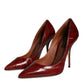 Dolce & Gabbana Dark Red Leather High Heels Pumps Shoes