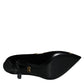 Dolce & Gabbana Black Mary Janes Velvet Gold Pumps Shoes