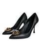 Dolce & Gabbana Black Leather Heart DEVOTION Pumps Shoes