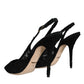 Dolce & Gabbana Black Taormina Lace Bellucci Slingbacks Shoes