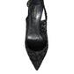 Dolce & Gabbana Black Taormina Lace Bellucci Slingbacks Shoes