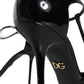 Dolce & Gabbana Black Patent Leather T-strap Heels Pumps Shoes