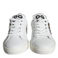 Dolce & Gabbana White Portofino Sacred Heart Sneakers Shoes