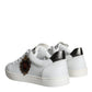 Dolce & Gabbana White Portofino Sacred Heart Sneakers Shoes