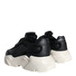 Dolce & Gabbana Black White DAYMASTER Leather Sneakers Shoes