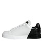 Dolce & Gabbana White Black Portofino Low Top Sneakers Shoes