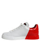 Dolce & Gabbana White Red Portofino Low Top Sneakers Shoes