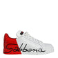 Dolce & Gabbana White Red Portofino Low Top Sneakers Shoes