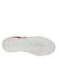 Dolce & Gabbana White Red Portofino Low Top Sneakers Shoes