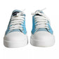 Dolce & Gabbana Blue White Sequined Low Top Sneakers Shoes