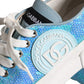 Dolce & Gabbana Blue White Sequined Low Top Sneakers Shoes