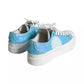 Dolce & Gabbana Blue White Sequined Low Top Sneakers Shoes