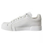 Dolce & Gabbana White Calfskin Leather Miami Low Top Sneakers Shoes