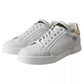 Dolce & Gabbana White Leather Portofino Low Top Sneakers Shoes