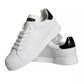 Dolce & Gabbana White Black Leather Low Top Sneakers Shoes