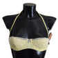 Ermanno Scervino Yellow Floral Halter Balconette Swimwear