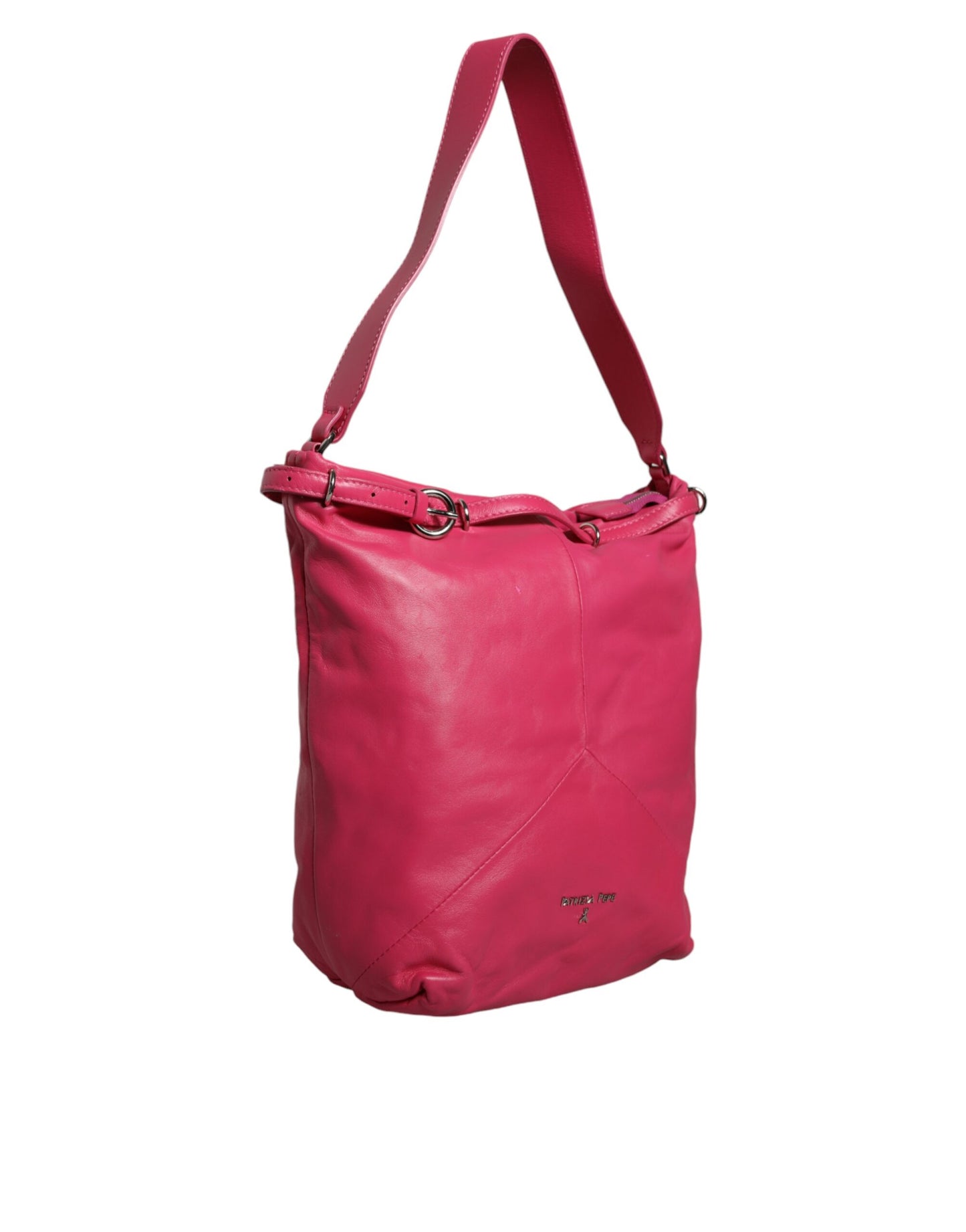 Patrizia Pepe Fuchsia Pink Leather Shoulder Purse Tote Bag