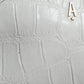 Aniye By White Croc Print Leather Crossbody Sling Bag