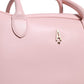 Aniye By Pink Leather Logo Top Handle Duffel Handbag Women Bag