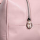 Aniye By Pink Leather Logo Top Handle Duffel Handbag Women Bag