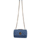 Versace Blue Quilted Denim Leather Crossbody Shoulder Bag