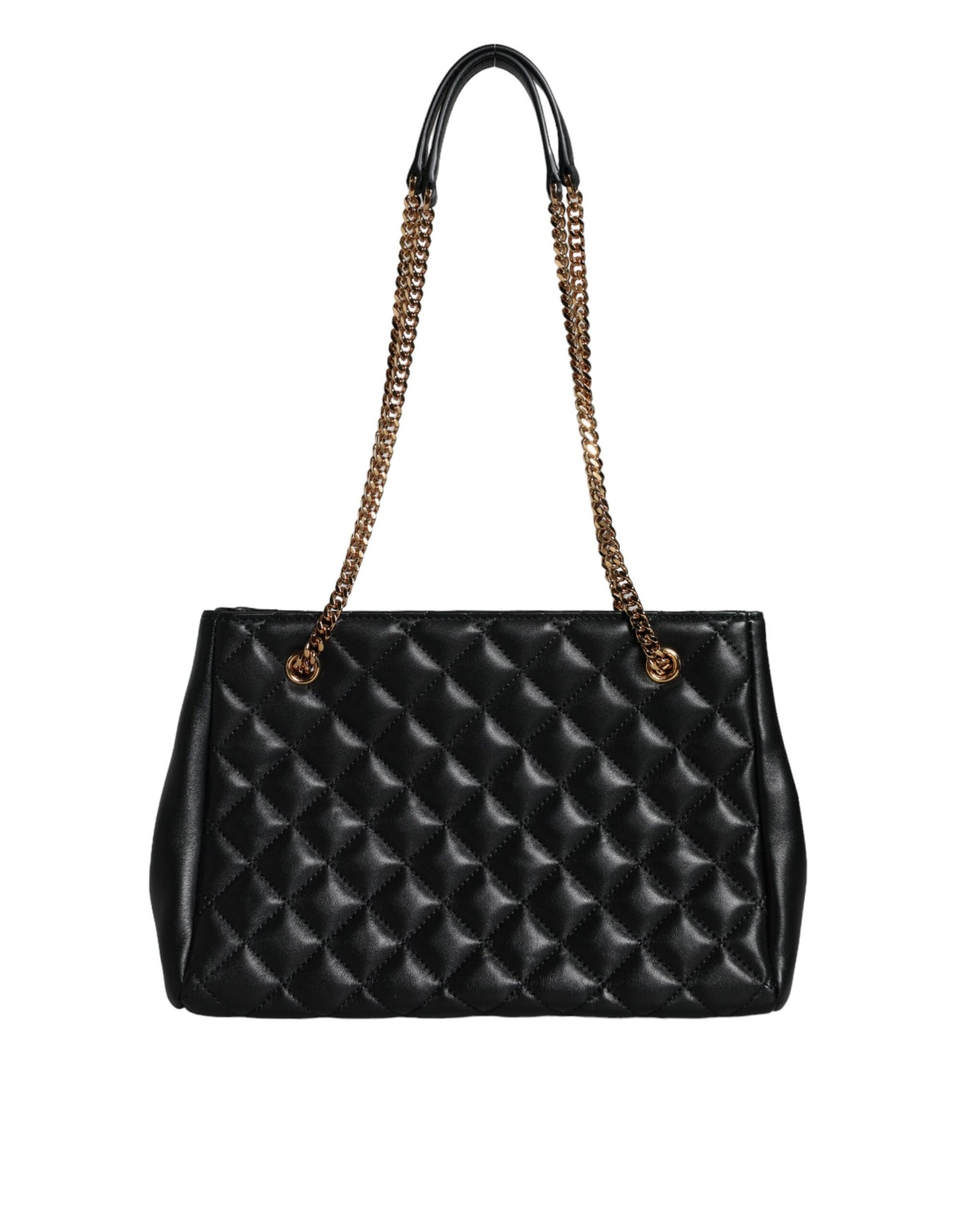 Versace Black Quilted Nappa Leather Shoulder Chain Strap Bag