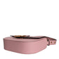 Versace Pink Grainy Calf Leather Logo Crossbody Shoulder Bag