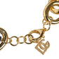 Dolce & Gabbana Gold Tone Brass Maxi Chain Lobster Clasp Logo Bracelet