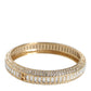 Dolce & Gabbana Gold Tone Brass Crystal Stass DG Round Bangle Bracelet