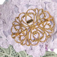 Dolce & Gabbana Multicolor Hydrangea Gold Brass Pin Brooch