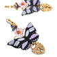 Dolce & Gabbana Gold Purple Crystal Butterfly Heart Locket Earrings