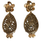 Dolce & Gabbana Gold Tone Brass Crystals Floral Clip On Earrings