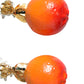 Dolce & Gabbana Gold Tone Brass Crystals Orange Lily Clip On Earrings