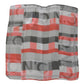 Costume National Gray Red 100% Silk Branded Scarf