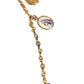 Dolce & Gabbana Gold Tone Brass Chain Religious Cross Pendant Necklace