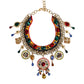 Dolce & Gabbana Gold Brass Chain Majolica Embellished Chocker Necklace