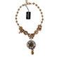 Dolce & Gabbana Gold Tone Brass Embellished Ball Chain Statement Necklace