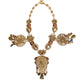 Dolce & Gabbana Gold Tone Brass Embellished Ball Chain Statement Necklace