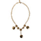 Dolce & Gabbana Gold Chain Brass Crystal Clock Statement Necklace