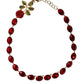 Dolce & Gabbana Gold Chain Brass Red Rose Crystal Embellished Necklace