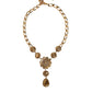 Dolce & Gabbana Gold Brass Crystal Purple Pink Pearl Pendants Necklace