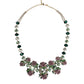 Dolce & Gabbana Gold Brass Link Chain Rose Petal Crystal Embellished Necklace