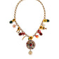 Dolce & Gabbana Gold Tone Brass Chain Embellished Statement Necklace