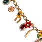 Dolce & Gabbana Gold Tone Brass Chain Embellished Statement Necklace